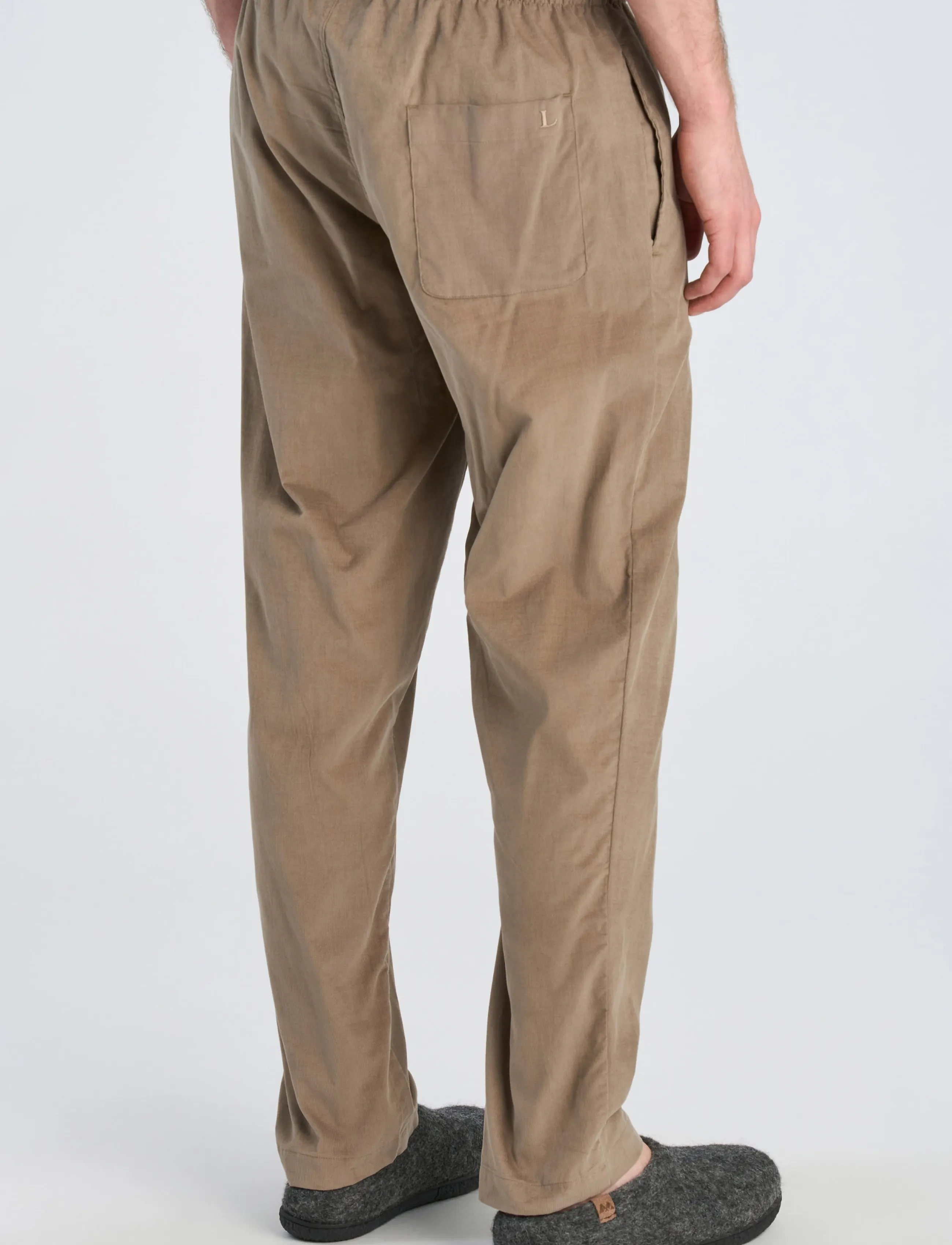 Lindbergh - Fine corduroy pyjama pants - vabaajapüksid - dk sand - 4