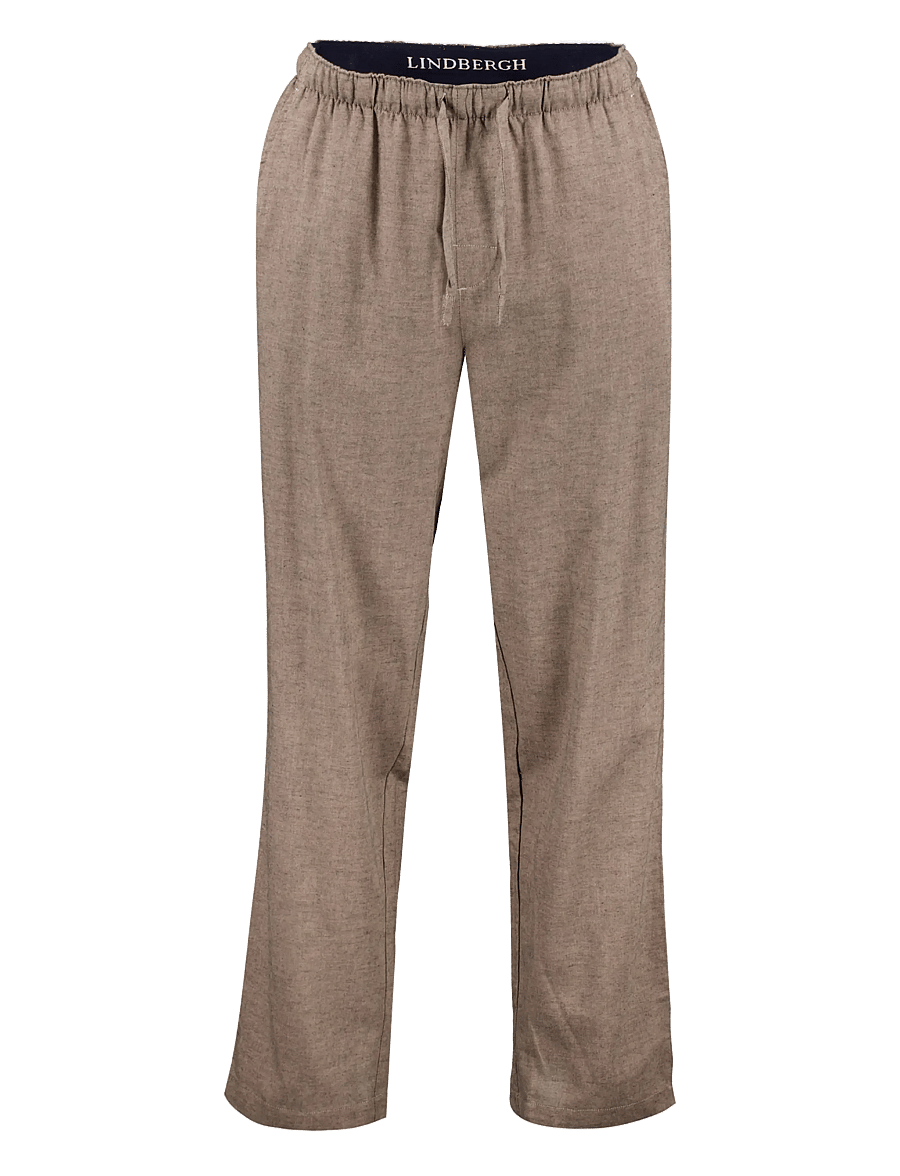 Lindbergh - Soft cotton pyjama pants - kollektsioonid - mid brown mel - 0