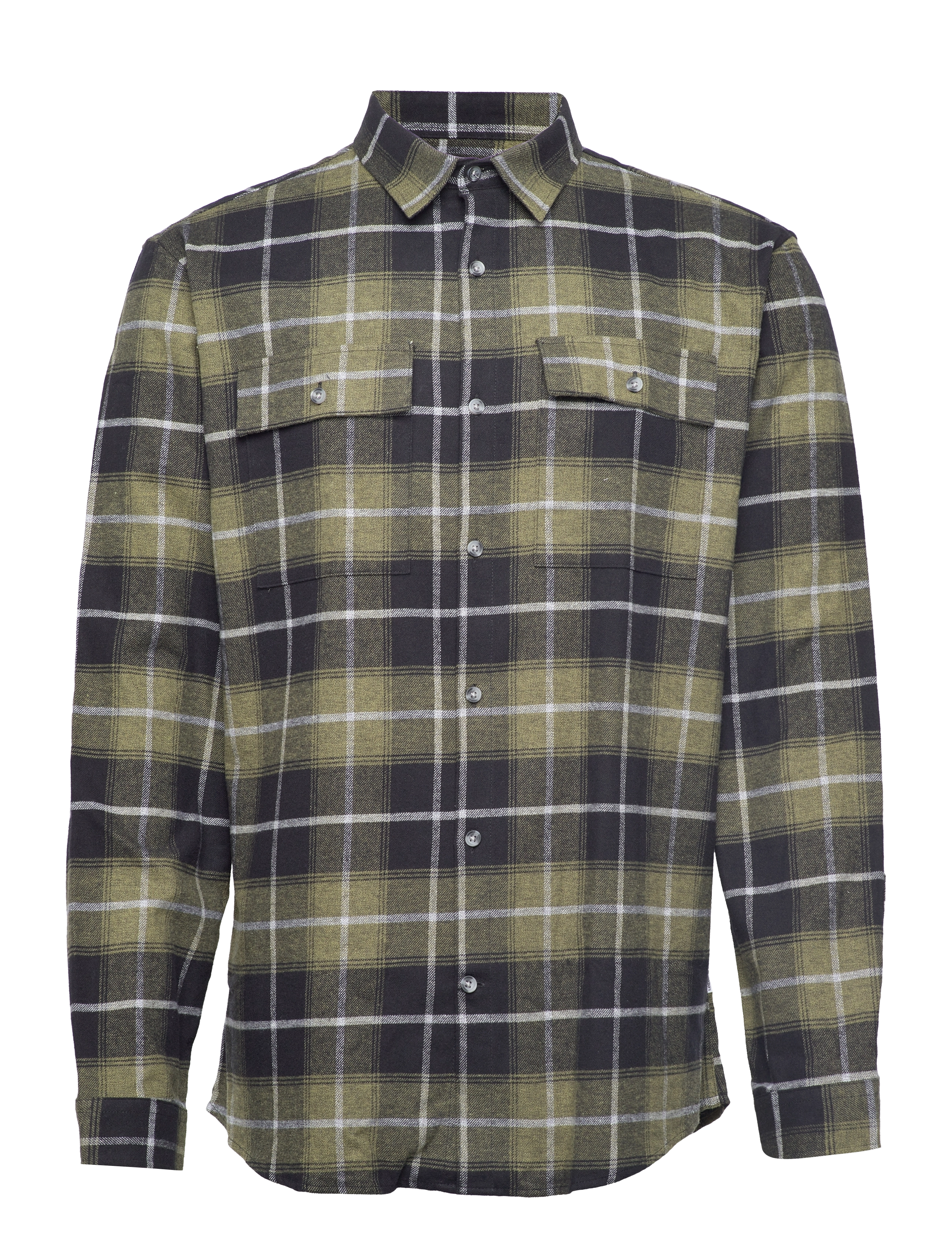 Lindbergh Checked flannel shirt L/S - Ruudulised särgid - ARMY / multi