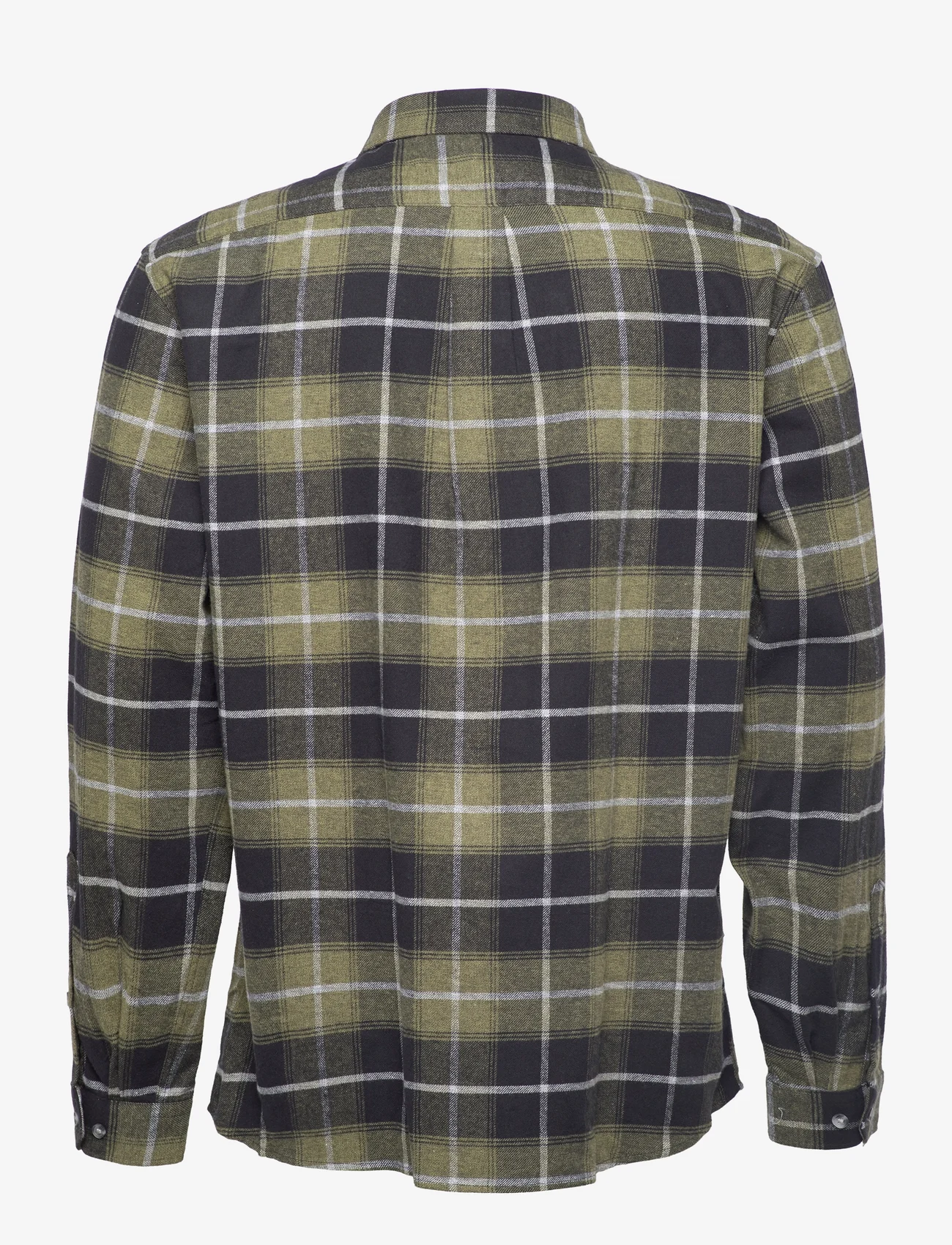 Lindbergh - Checked flannel shirt L/S - checkered shirts - army - 1