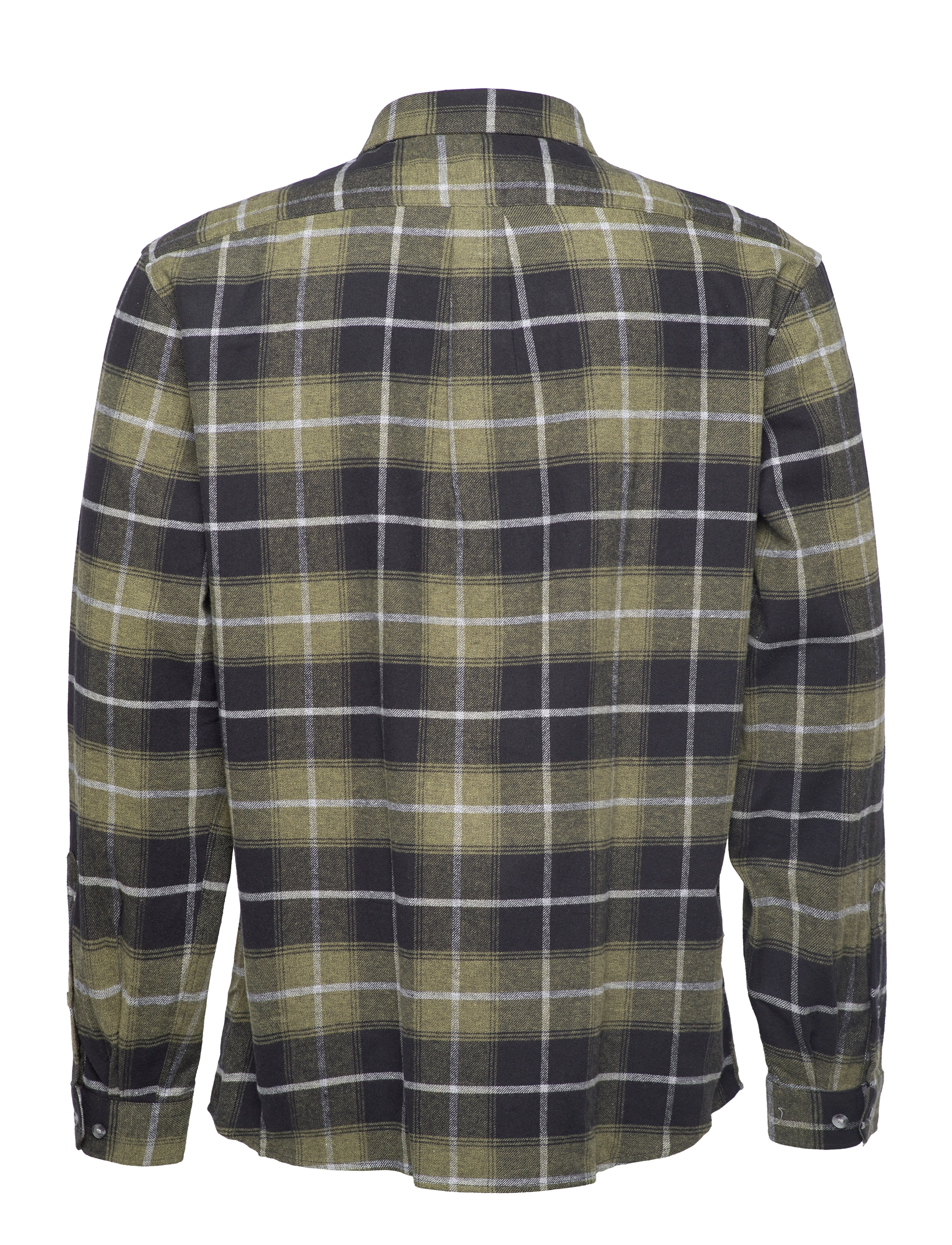 Lindbergh - Checked flannel shirt L/S - ternede skjorter - army - 1