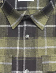 Lindbergh - Checked flannel shirt L/S - checkered shirts - army - 3