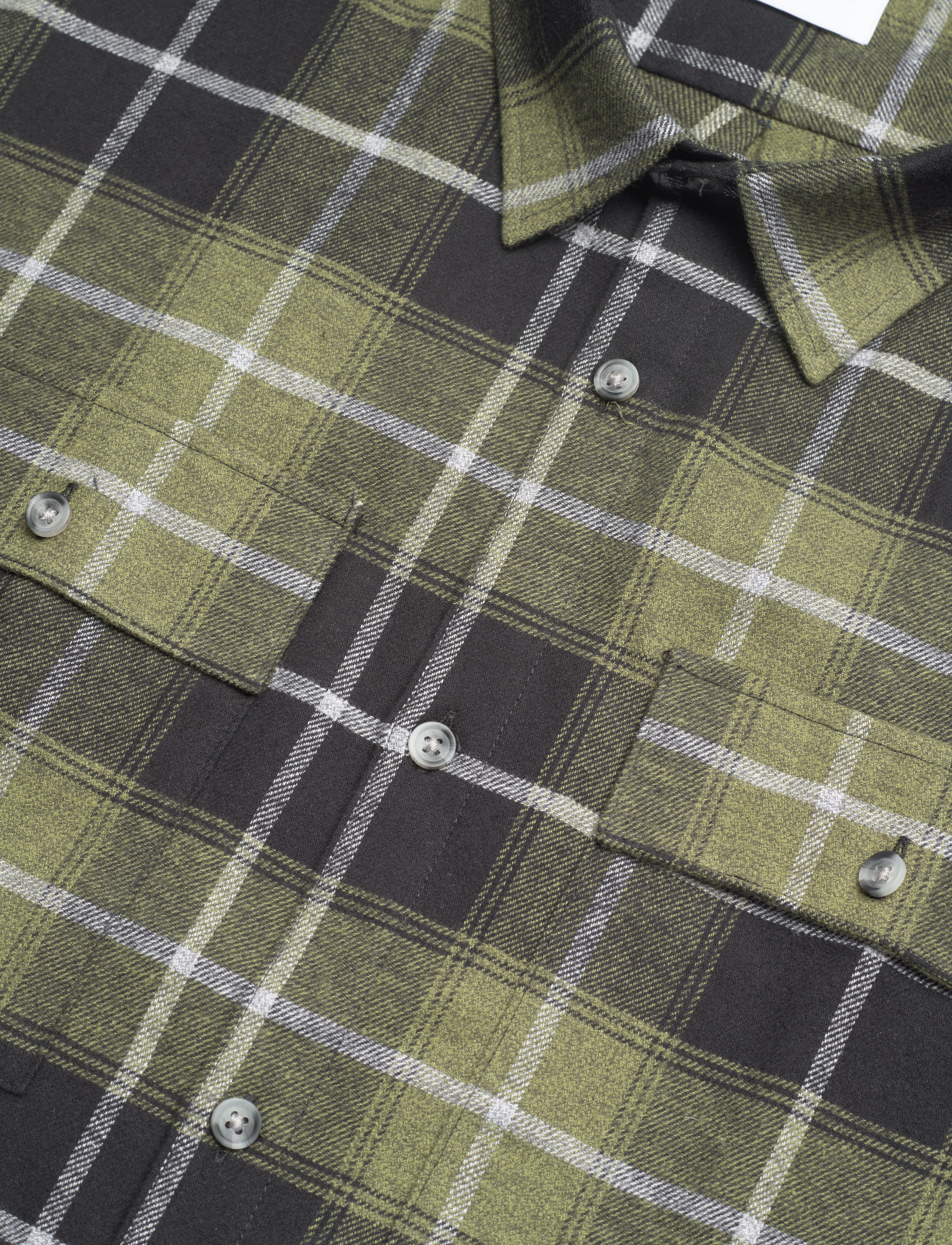 Lindbergh - Checked flannel shirt L/S - ternede skjorter - army - 4