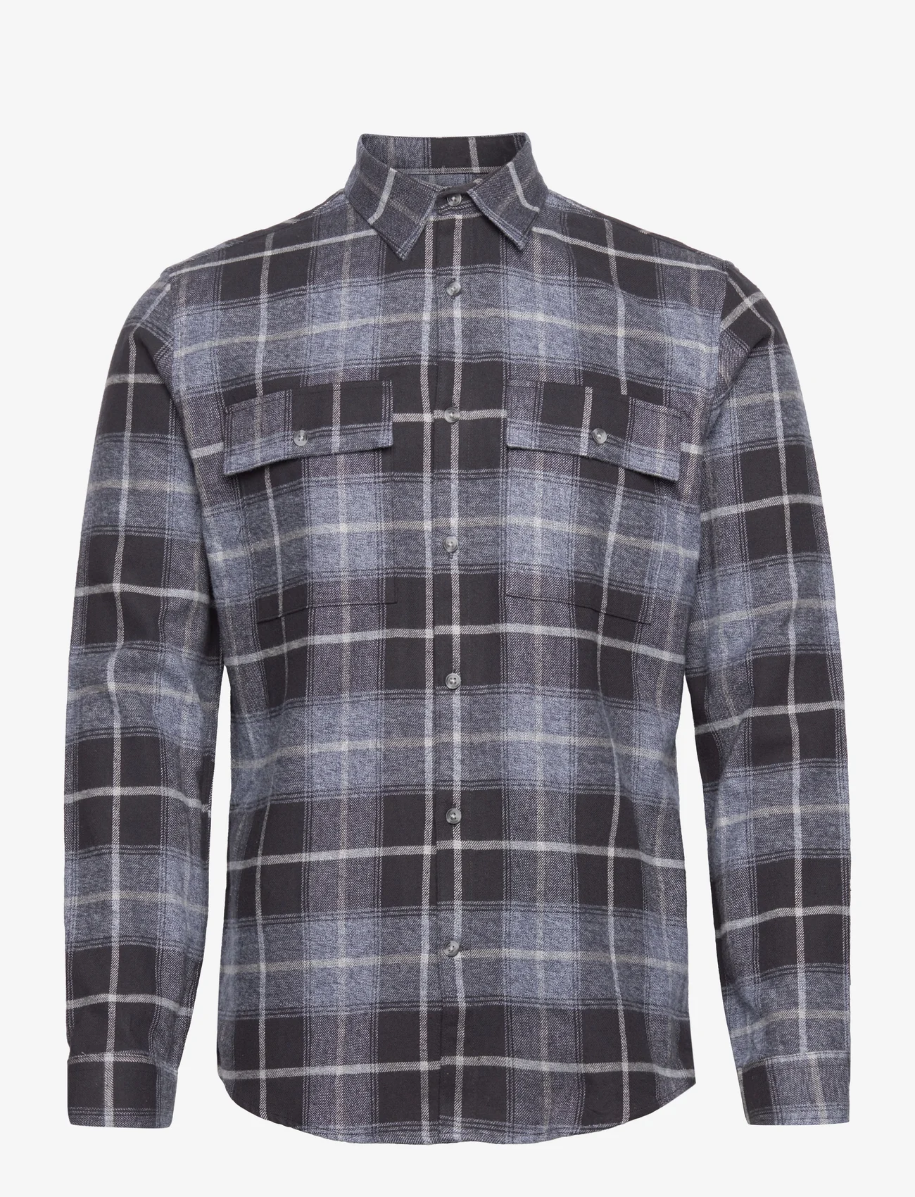 Lindbergh - Checked flannel shirt L/S - ruutupaidat - dark blue - 0