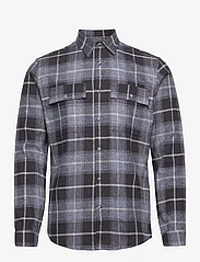Lindbergh - Checked flannel shirt L/S - rutiga skjortor - dark blue - 0