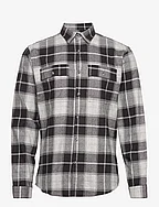 Checked flannel shirt L/S - OFF WHITE