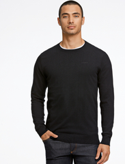 Lindbergh - Knitted O-neck sweater - rundhalsad - black - 2