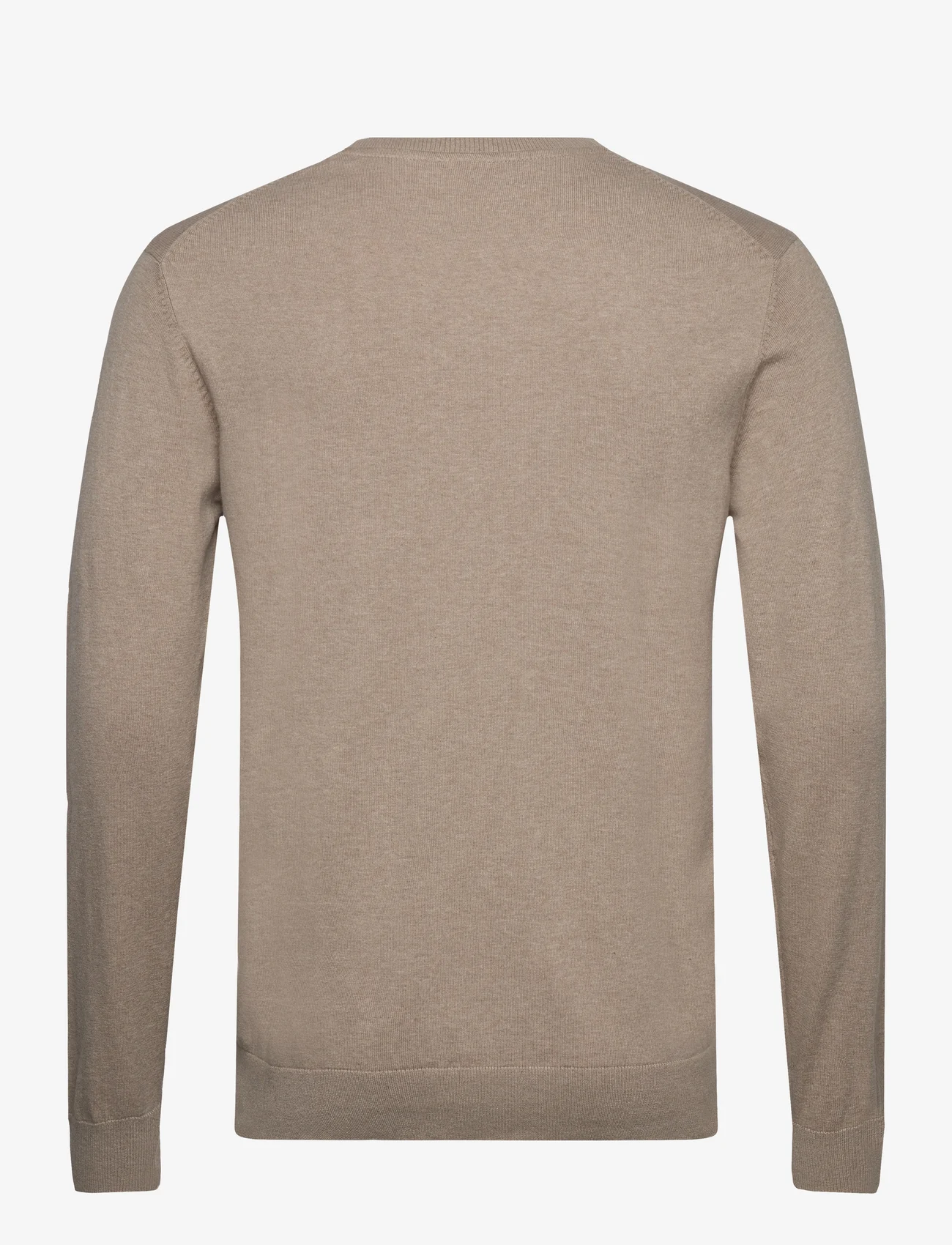 Lindbergh - Knitted O-neck sweater - okrągły dekolt - sand mel - 1