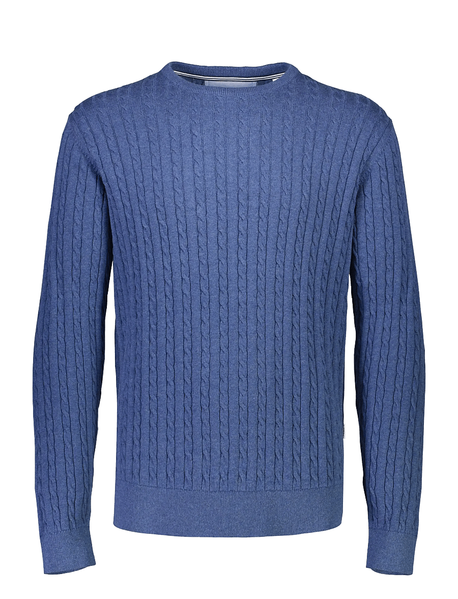 Lindbergh - Knit - rundhalsad - blue mel - 1