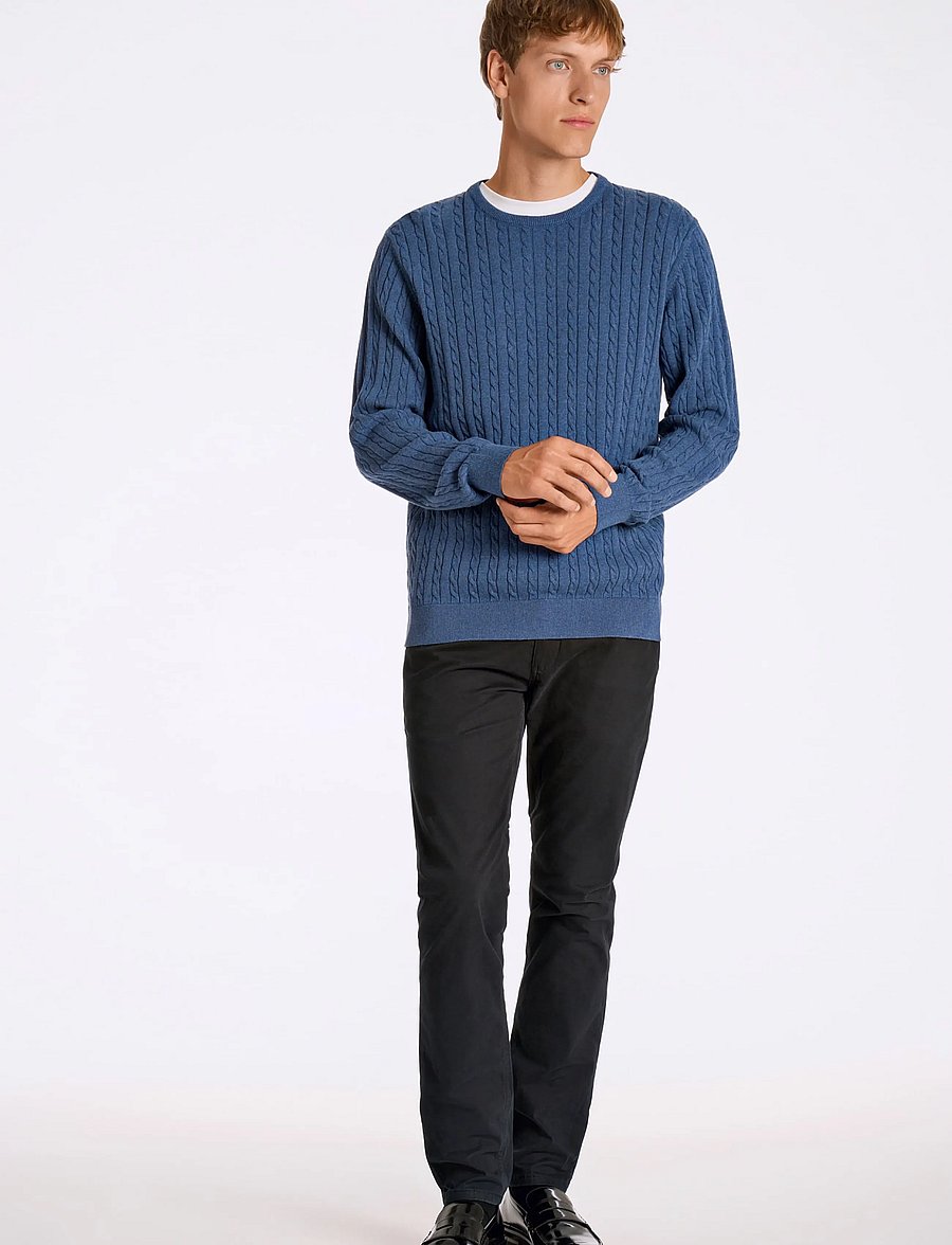 Lindbergh - Knit - rundhalsad - blue mel - 0