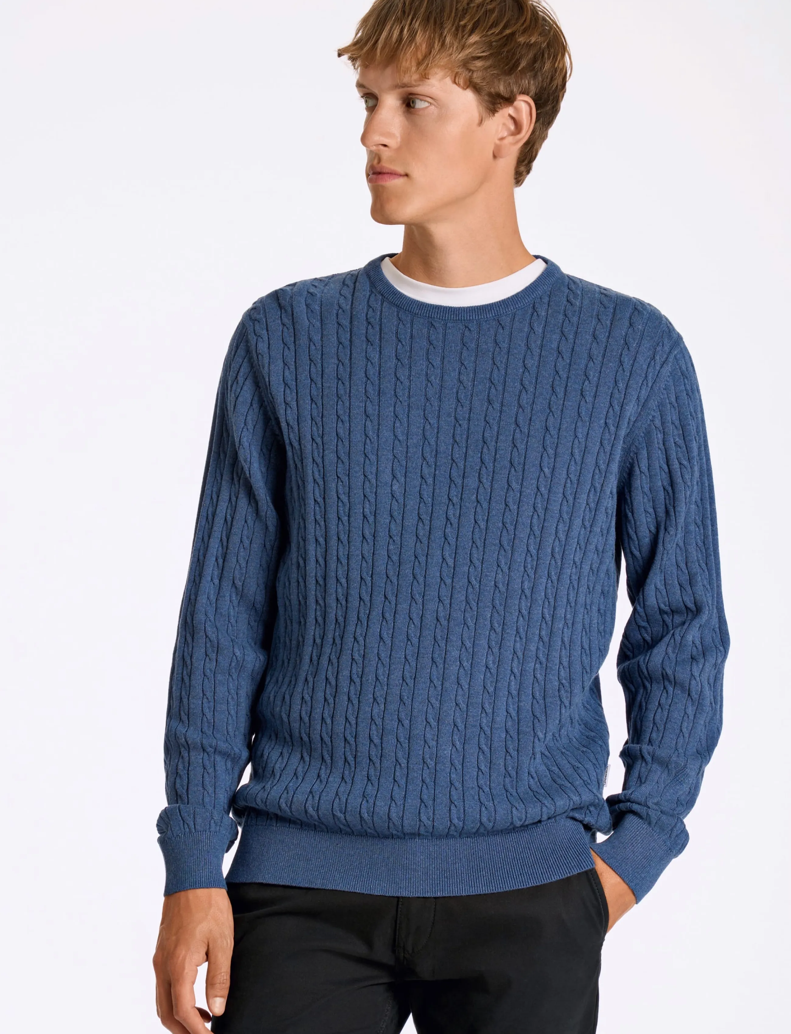 Lindbergh - Knit - rundhals - blue mel - 3