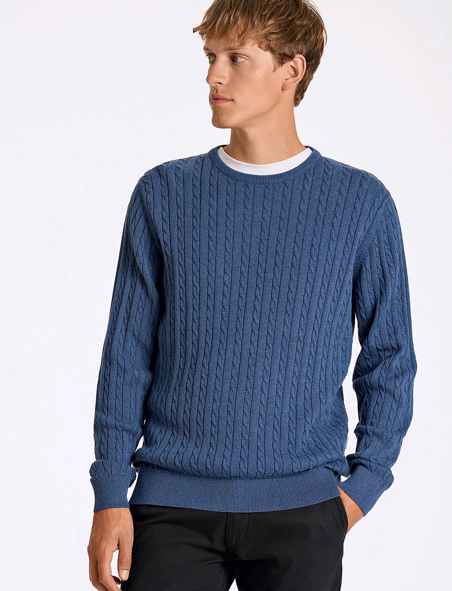 Lindbergh - Knit - rundhalsad - blue mel - 3