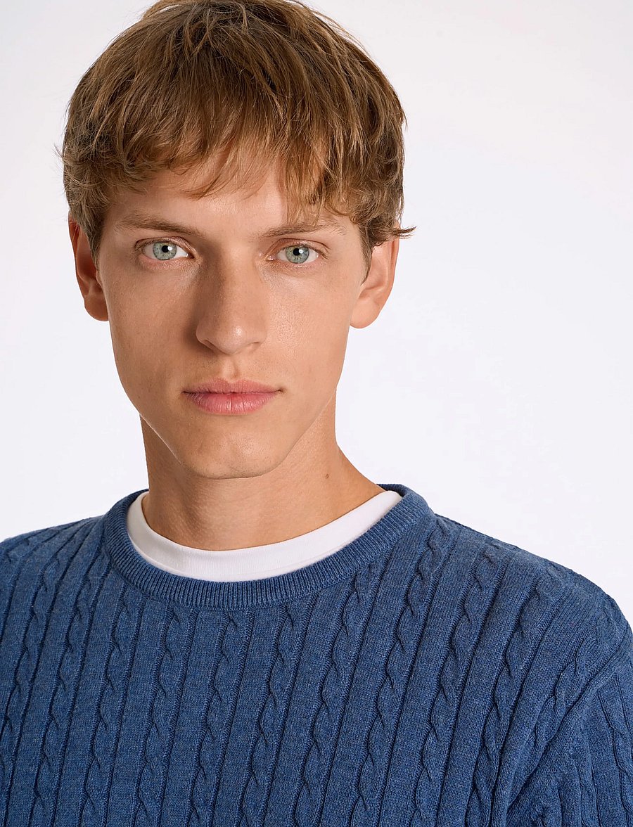 Lindbergh - Knit - rundhalsad - blue mel - 5