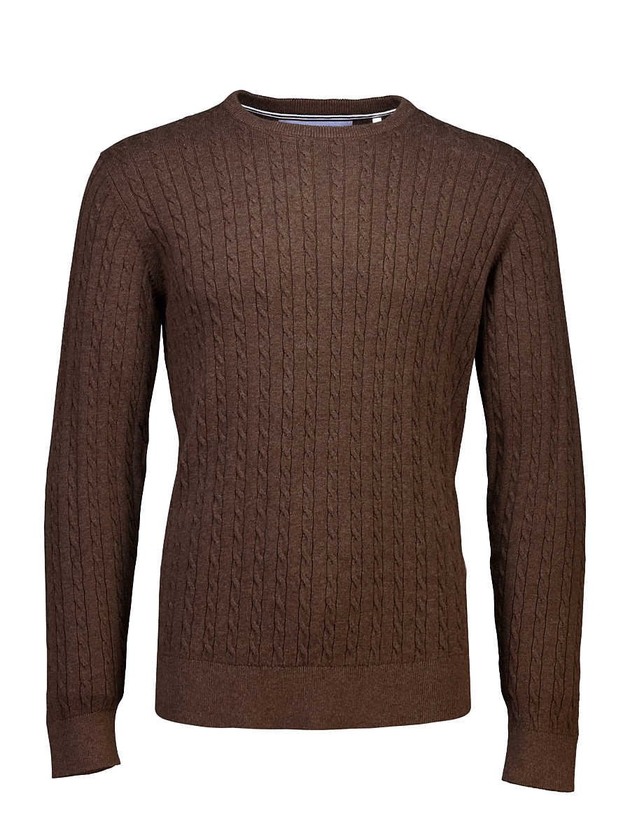 Lindbergh - Knit - rund hals - mid brown mel - 1