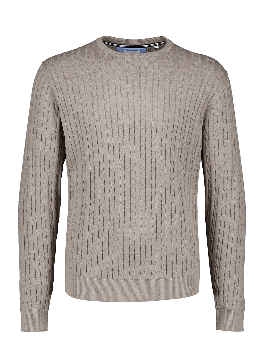 Lindbergh - Knit - rundhalsad - mid sand mel - 1