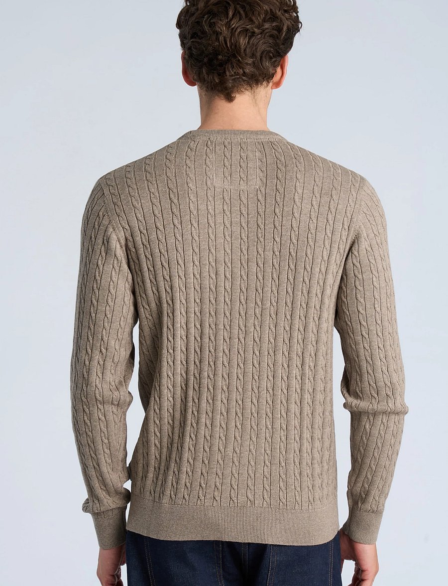 Lindbergh - Knit - rundhalsad - mid sand mel - 4