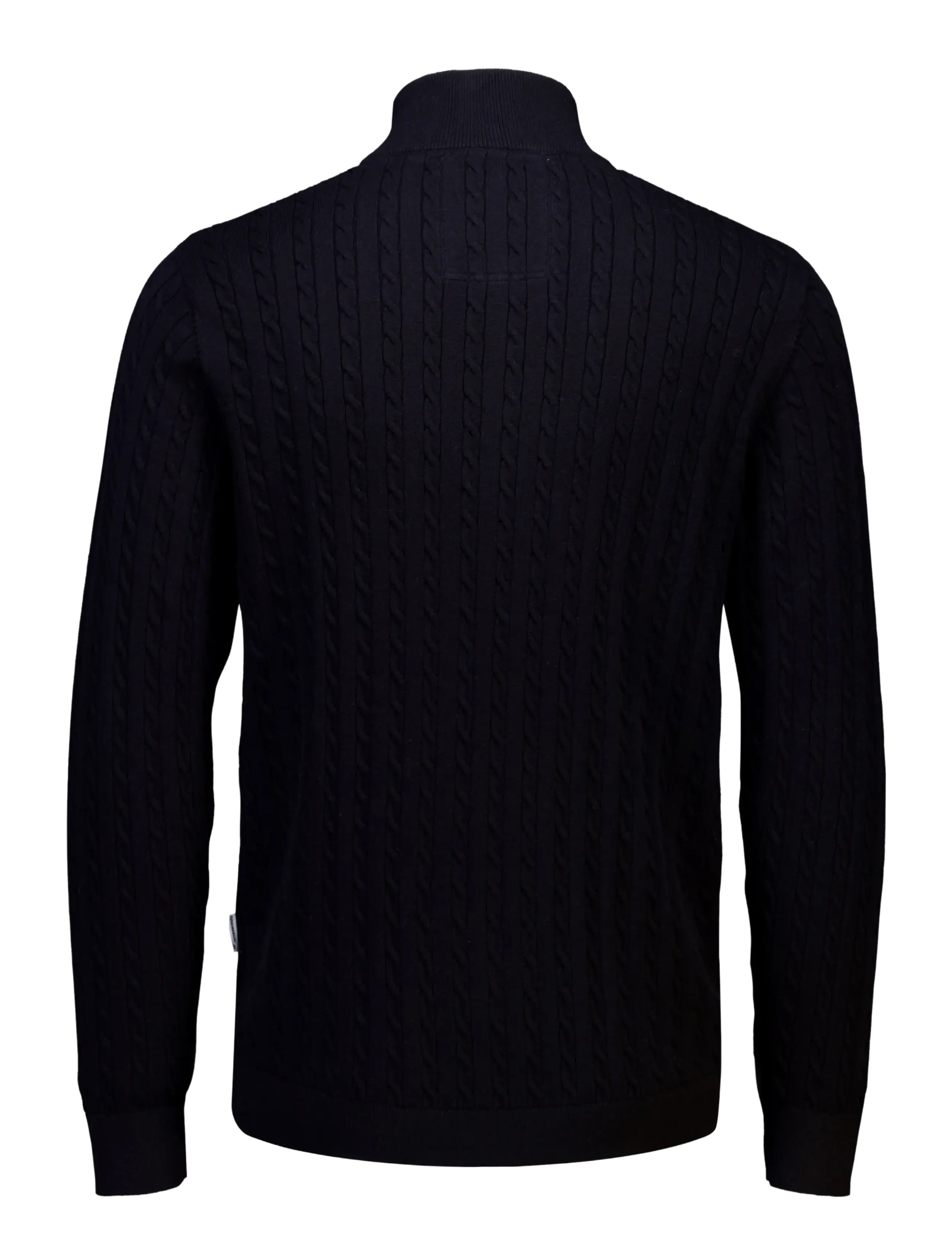 Lindbergh - 1/2 zip cable knit - pullover mit halbem reißverschluss - black - 2