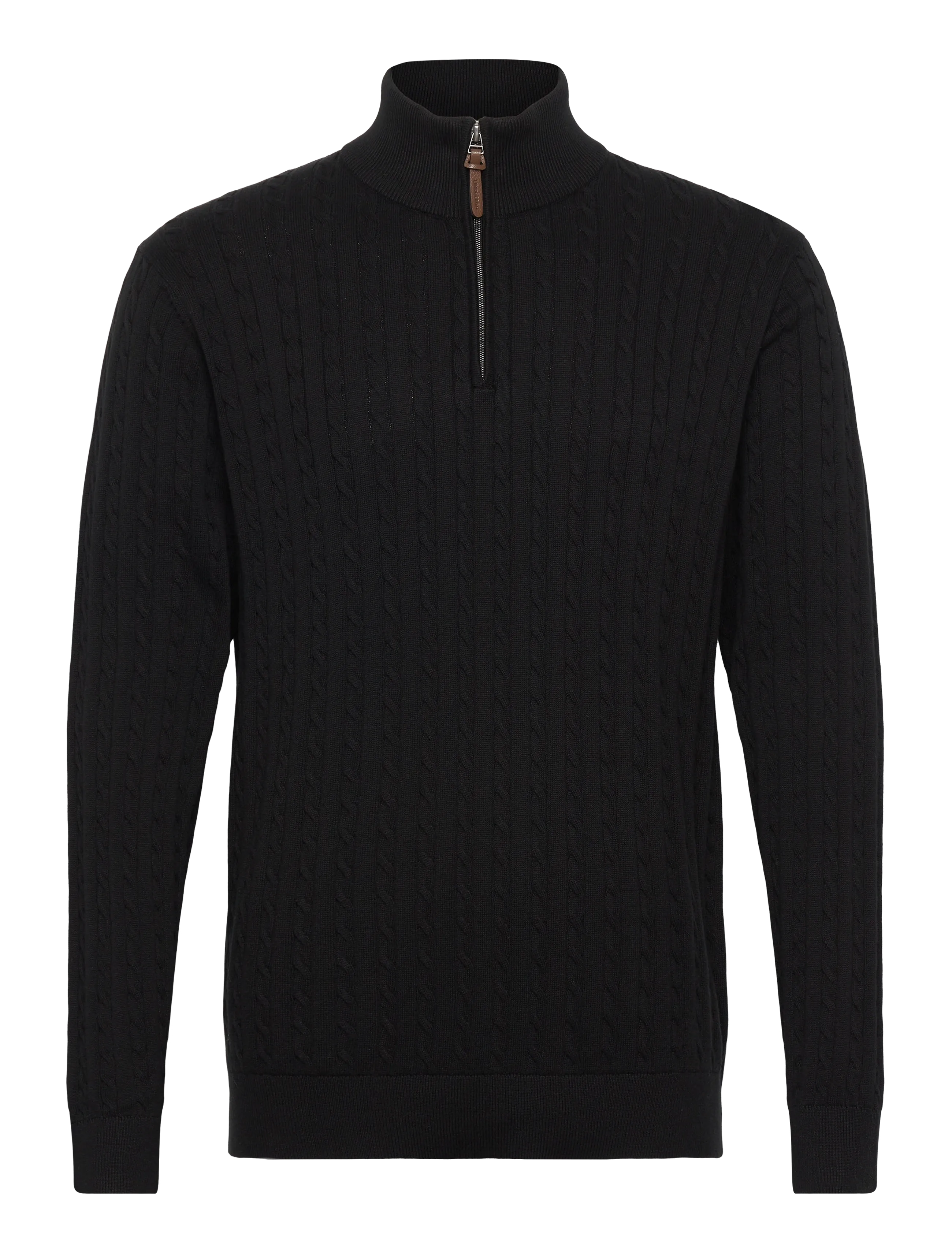LINDBERGH 1/2 Zip Cable Knit Schwarz - XXL - Herren