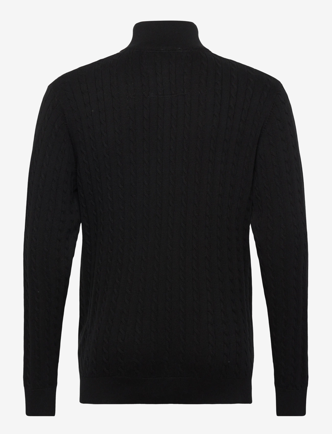 Lindbergh - 1/2 zip cable knit - halfzip strik - black - 1