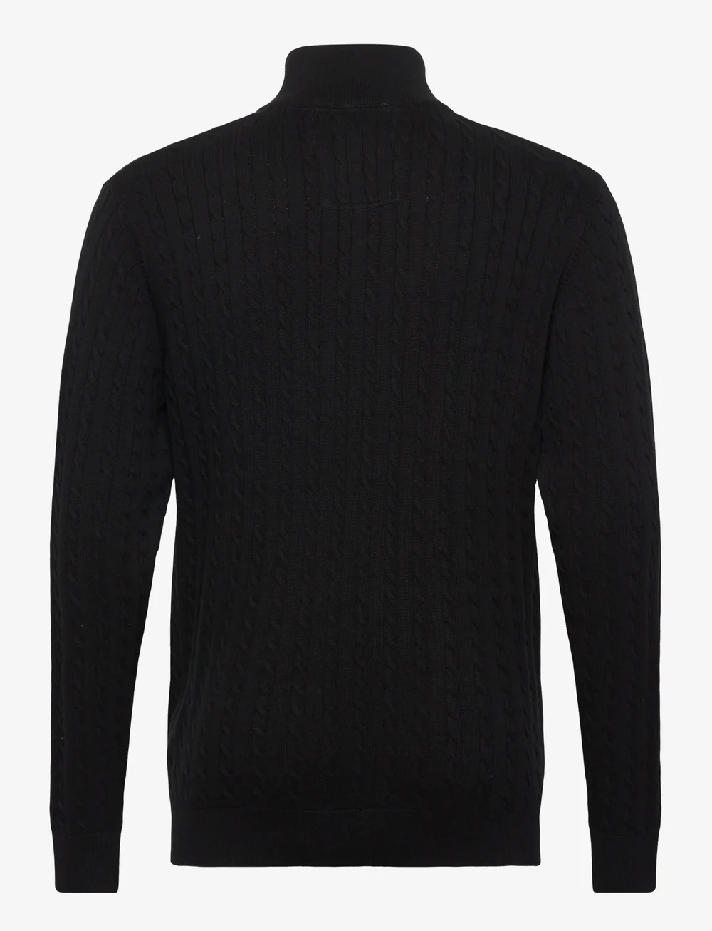 Lindbergh - 1/2 zip cable knit - half zip jumpers - black - 1