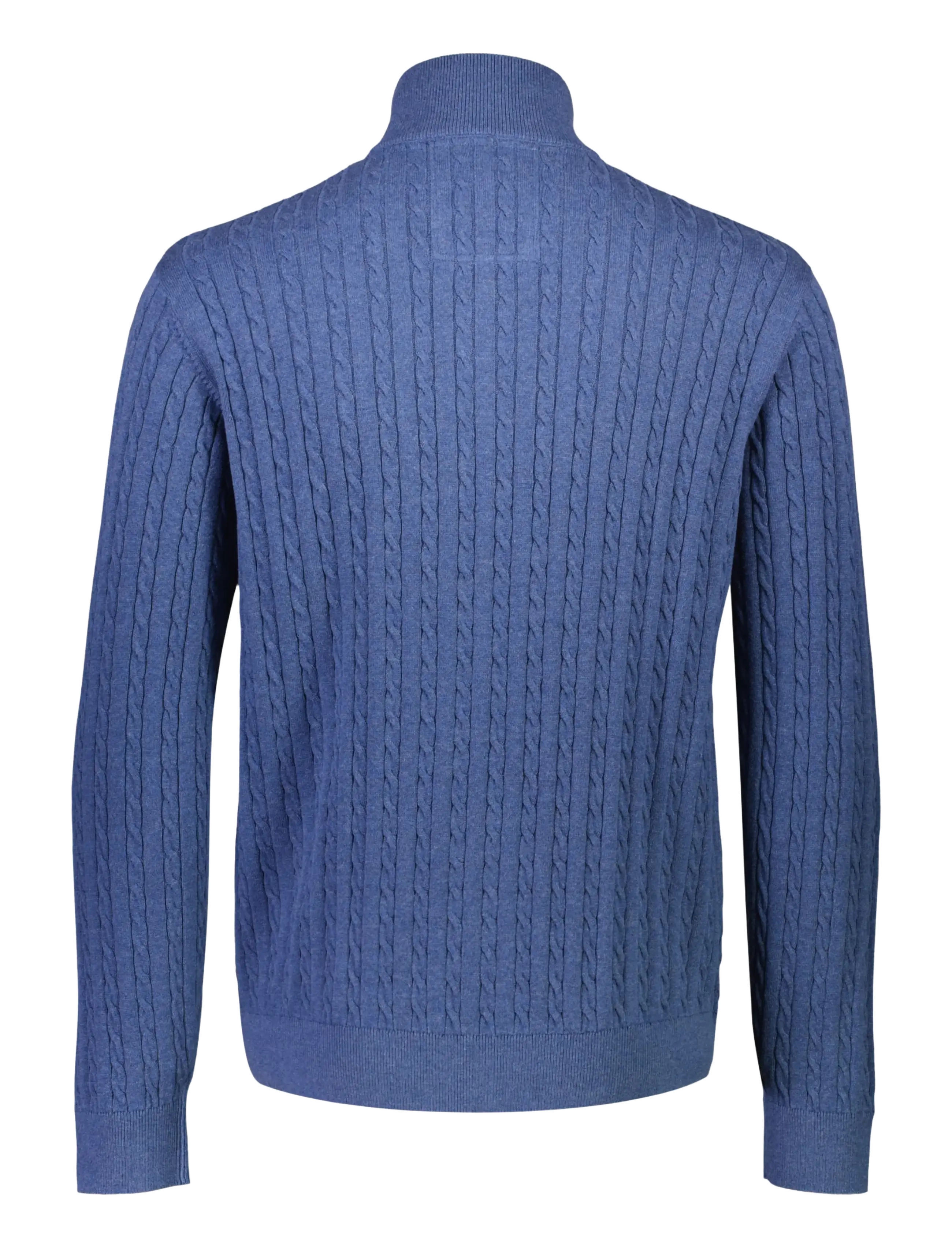 Lindbergh - 1/2 zip cable knit - pullover mit halbem reißverschluss - blue mel - 2