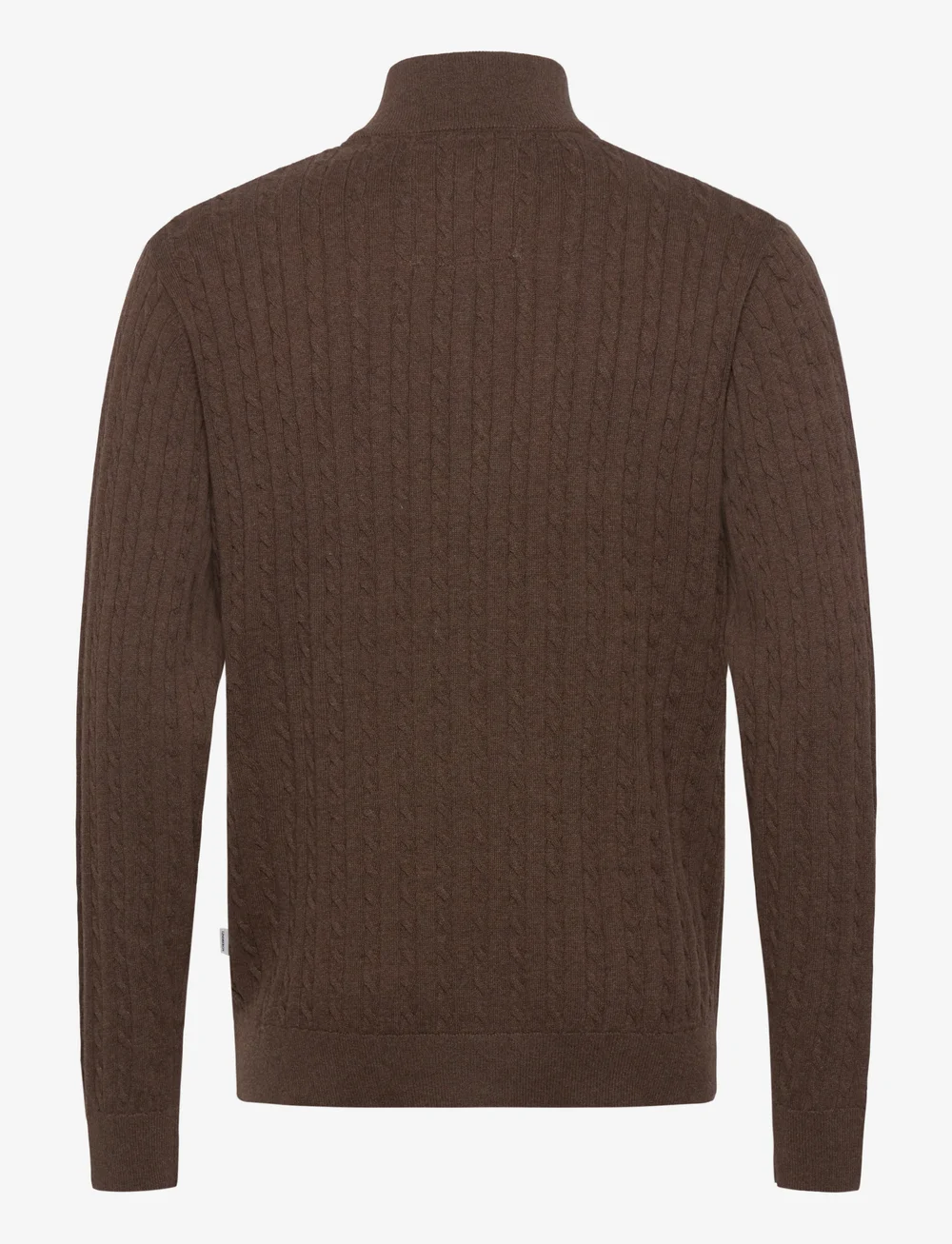 Lindbergh - 1/2 zip cable knit - half zip-tröjor - mid brown mel - 1