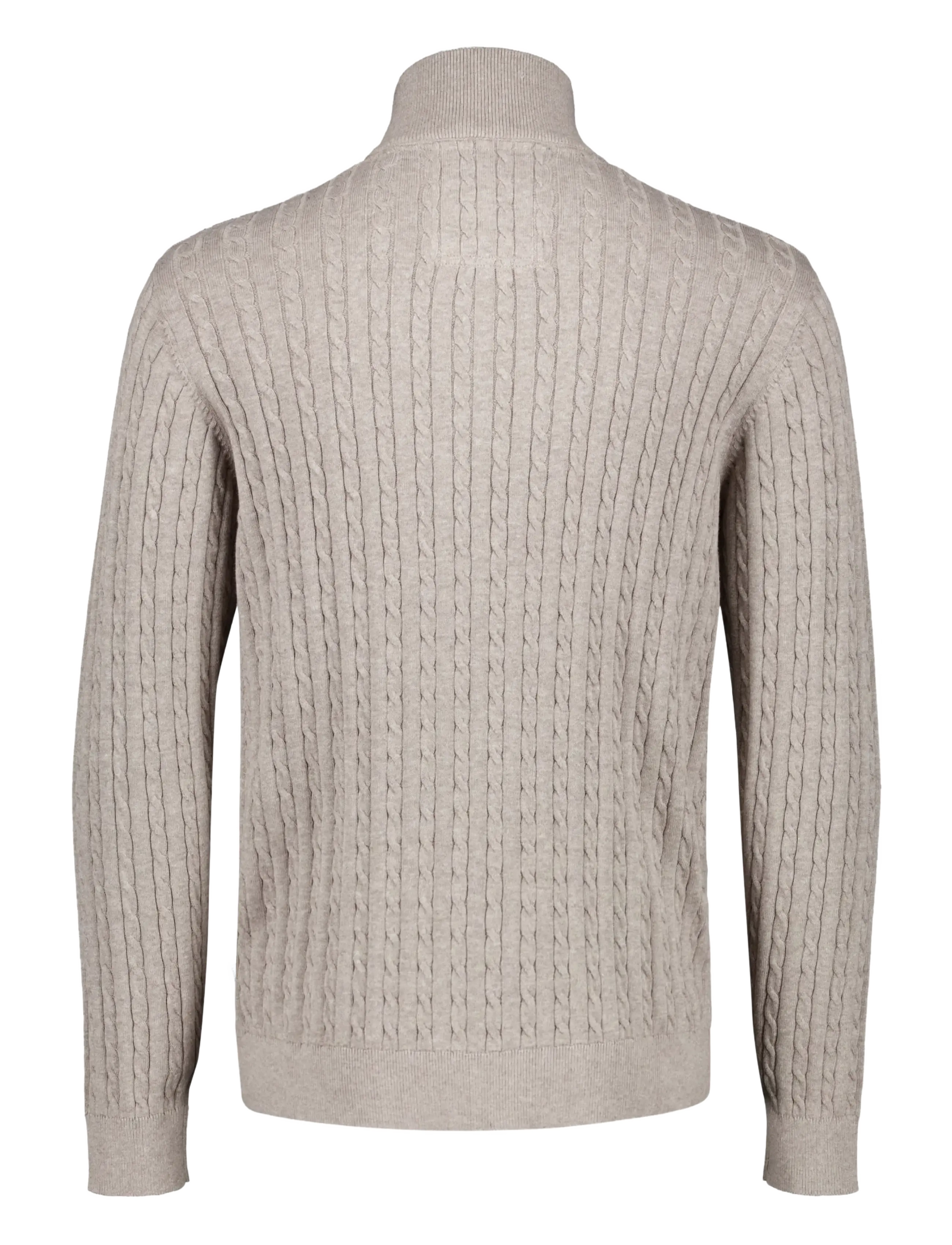 Lindbergh - 1/2 zip cable knit - pullover mit halbem reißverschluss - mid sand mel - 2