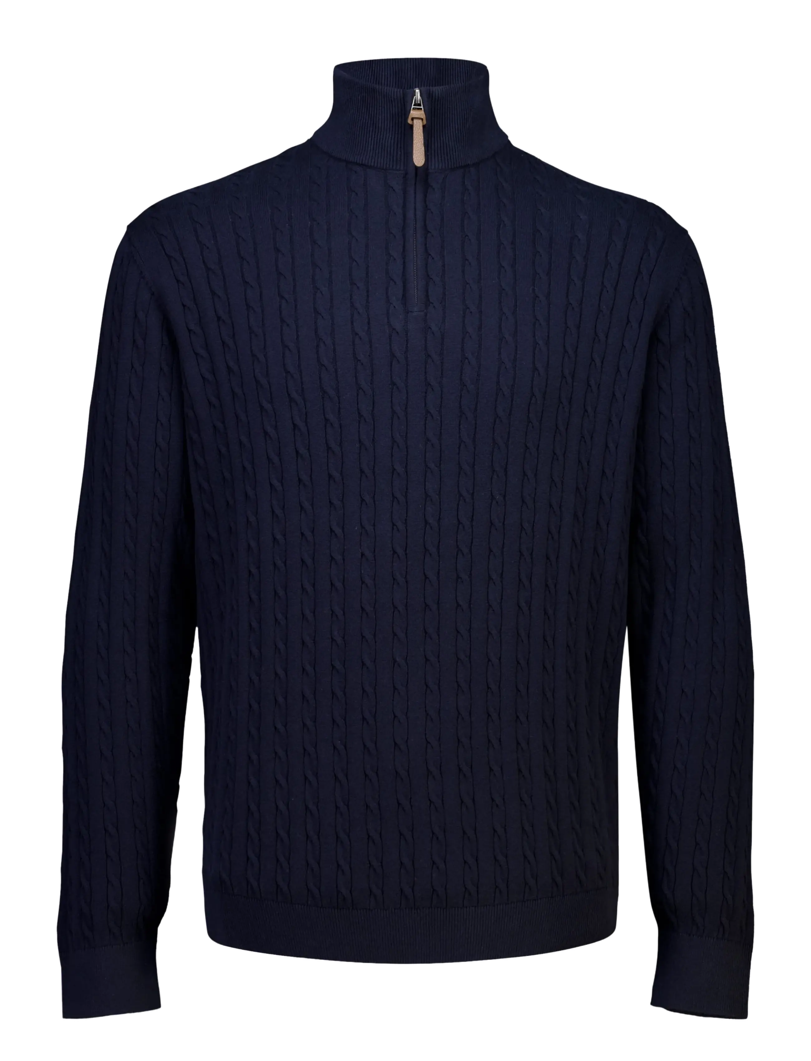 Lindbergh 1/2 zip cable knit - Lindbergh - NAVY / navy