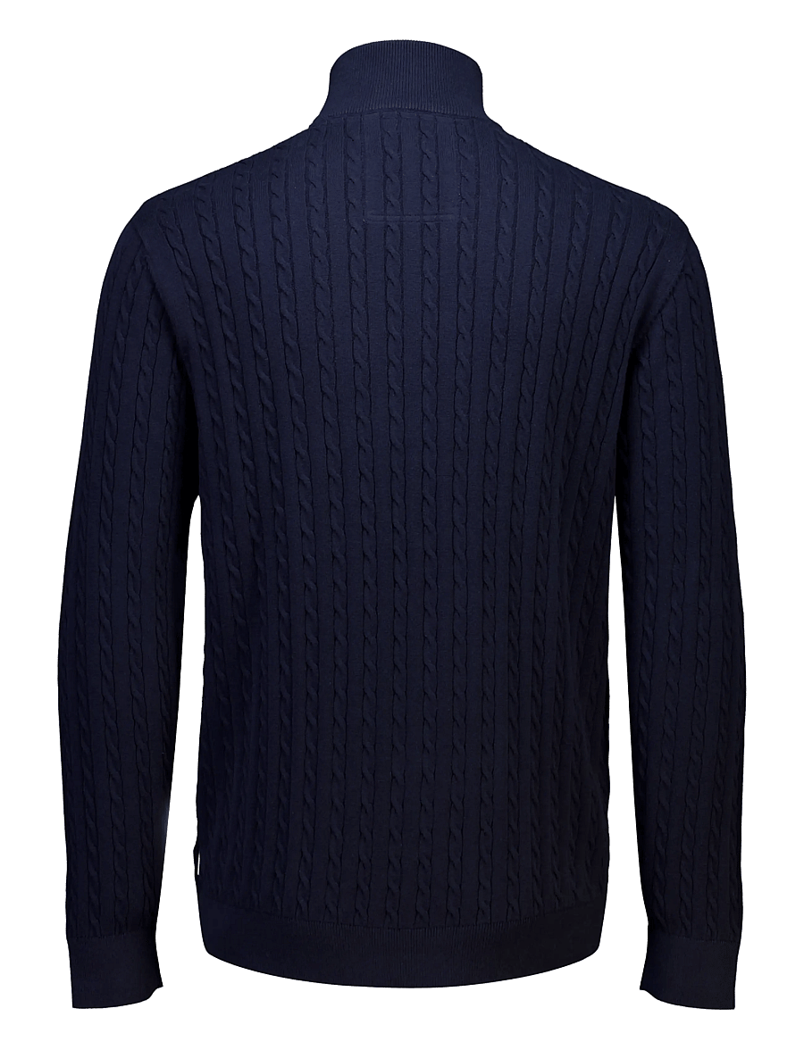 Lindbergh - 1/2 zip cable knit - pullover mit halbem reißverschluss - navy - 2