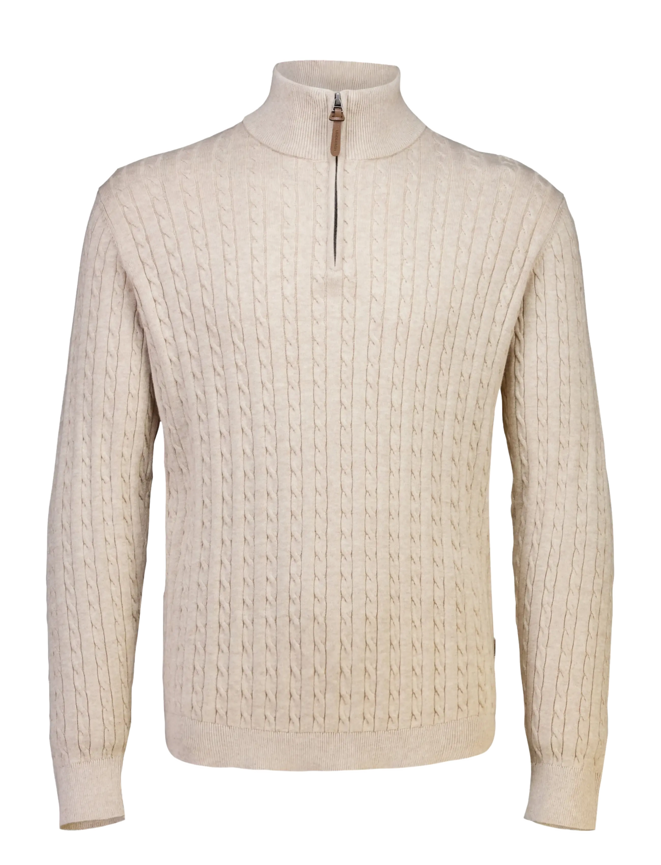 Lindbergh - 1/2 zip cable knit - half zip-tröjor - off white mel - 1