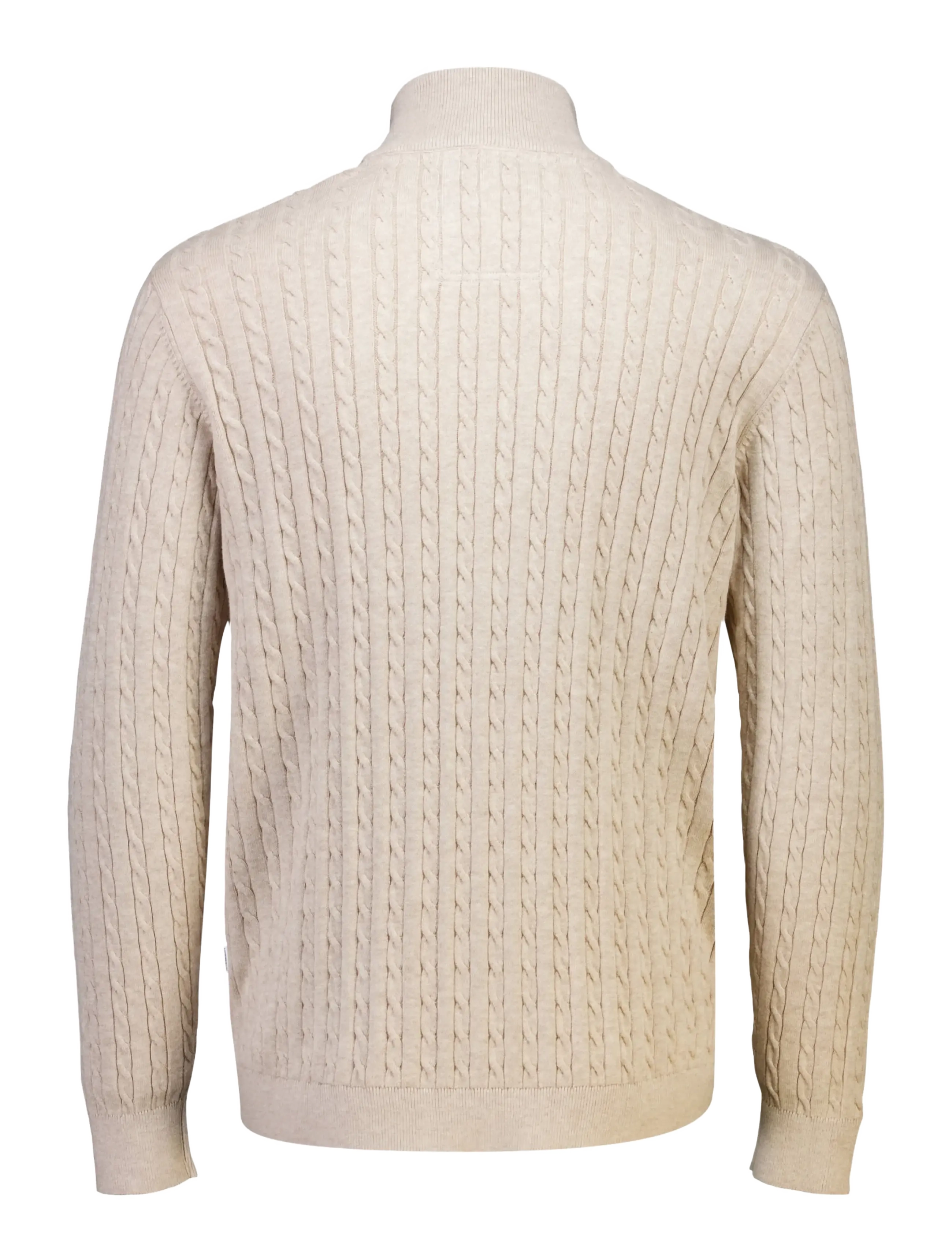 Lindbergh - 1/2 zip cable knit - half zip-tröjor - off white mel - 2