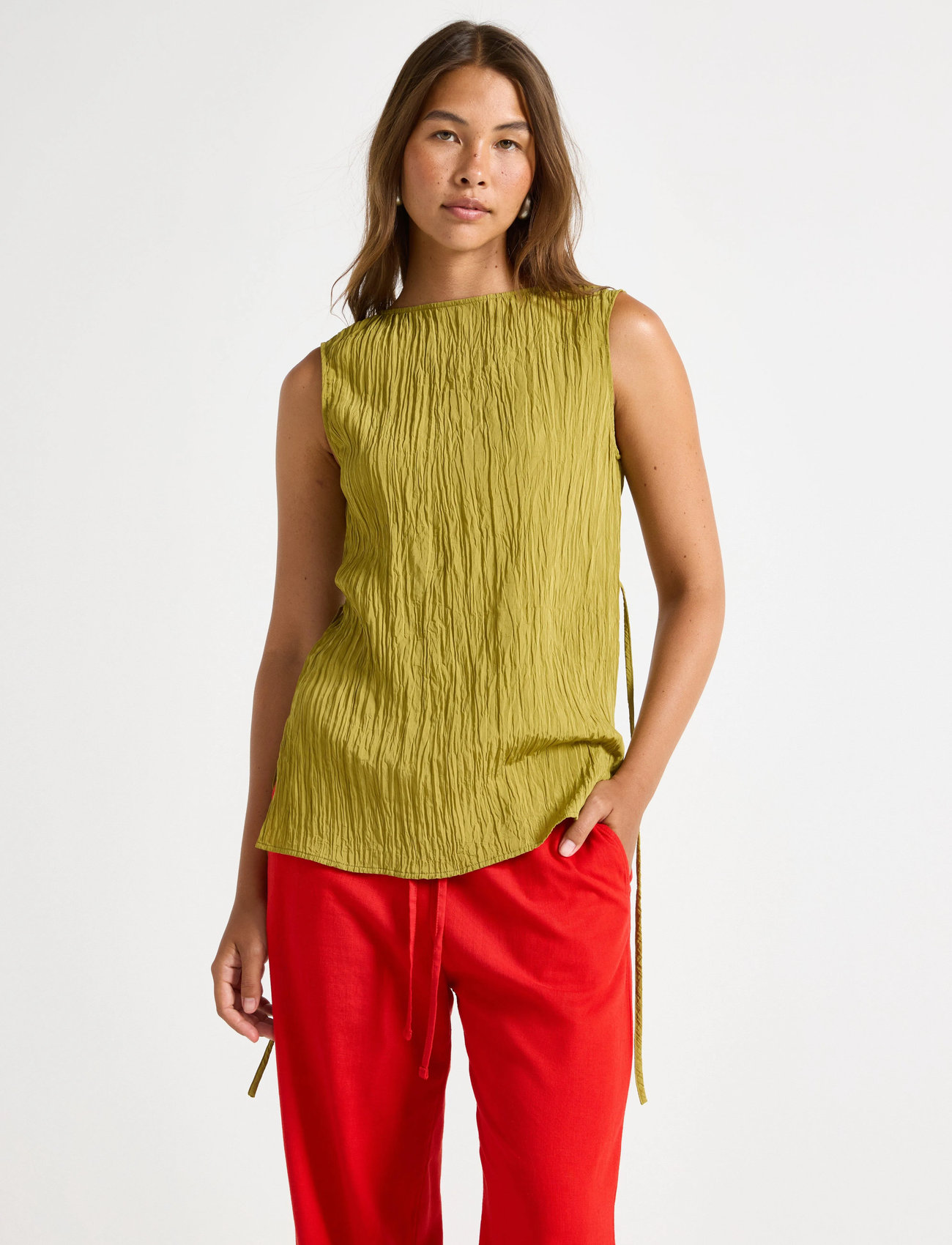 Lindex Blouse Verona Crinkle - Green - M