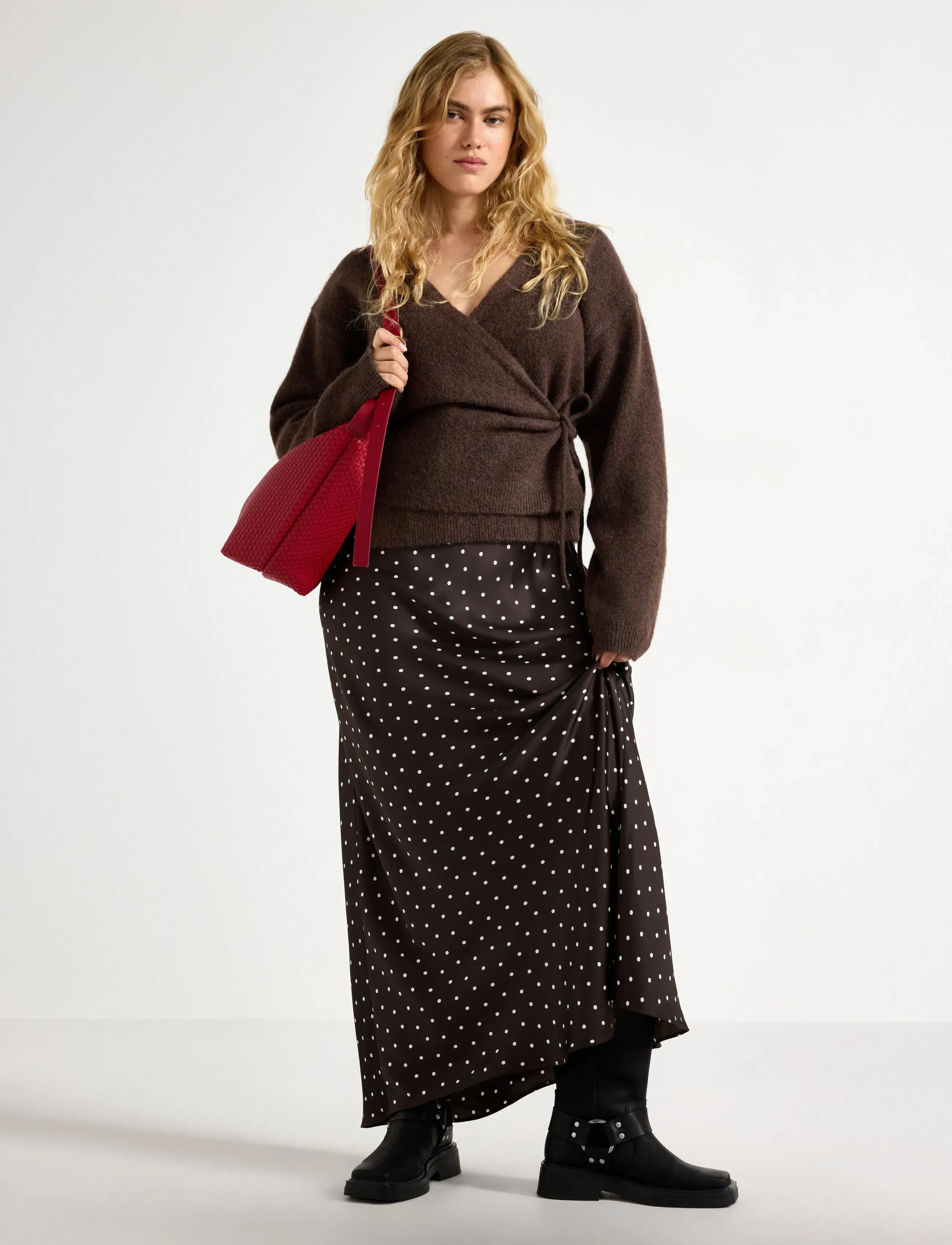 Lindex Skirt Mary - Satinröcke - DARK BROWN / brown
