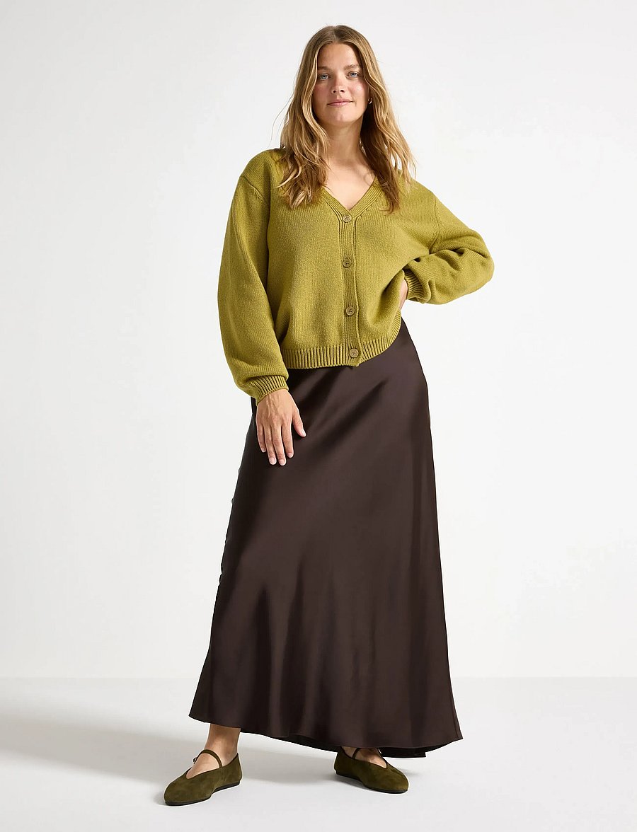 Lindex - Skirt Mary - satiinseelikud - dark brown - 0