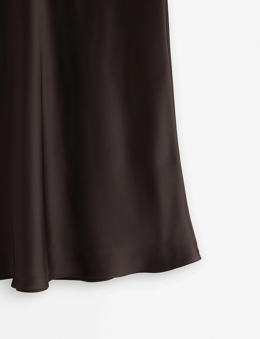Lindex - Skirt Mary - satiinseelikud - dark brown - 5