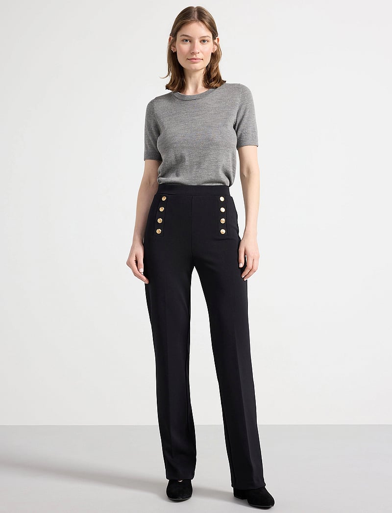 Lindex - Trousers Penny - straight leg trousers - black - 0