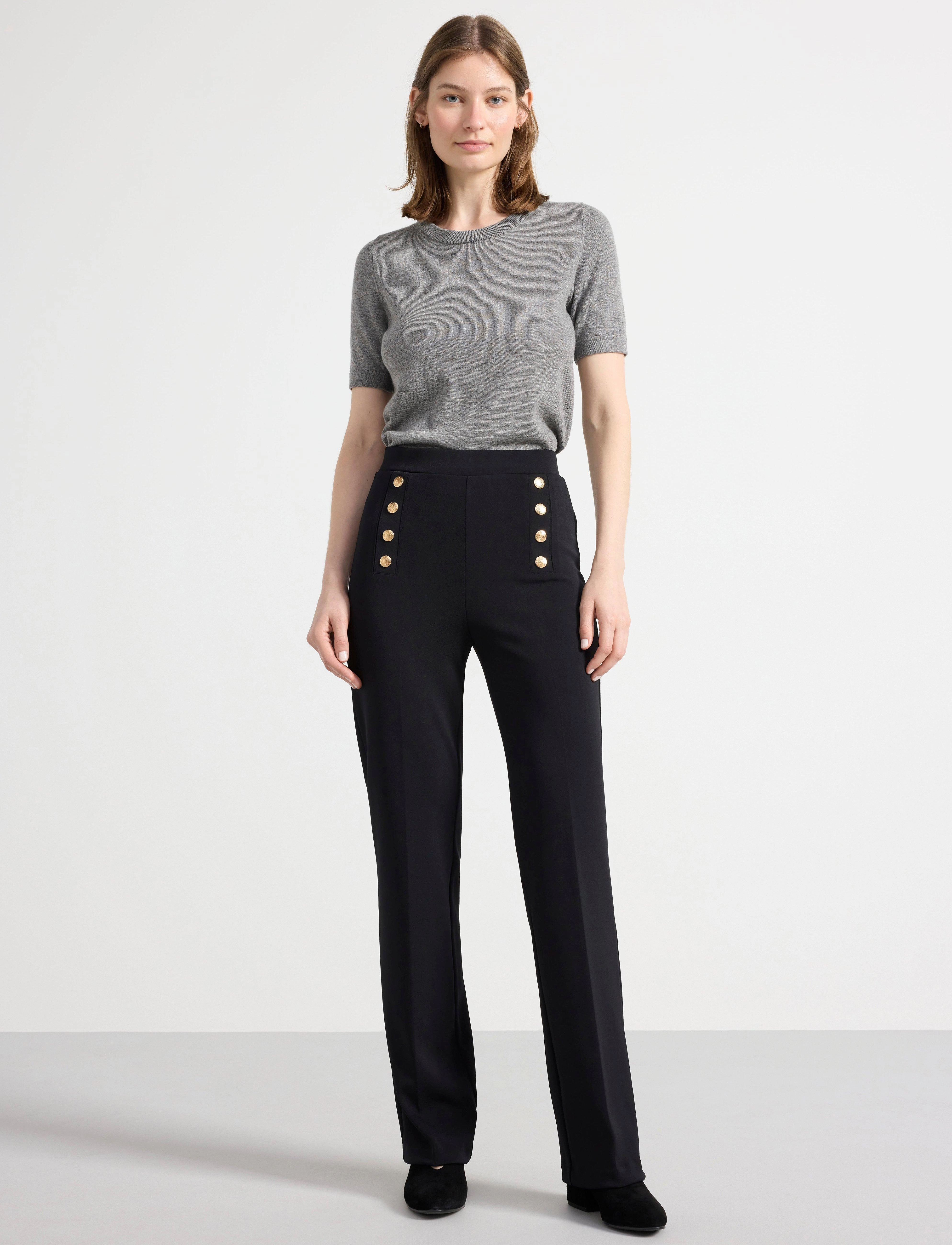 Lindex Trousers Penny - Housut - BLACK / black