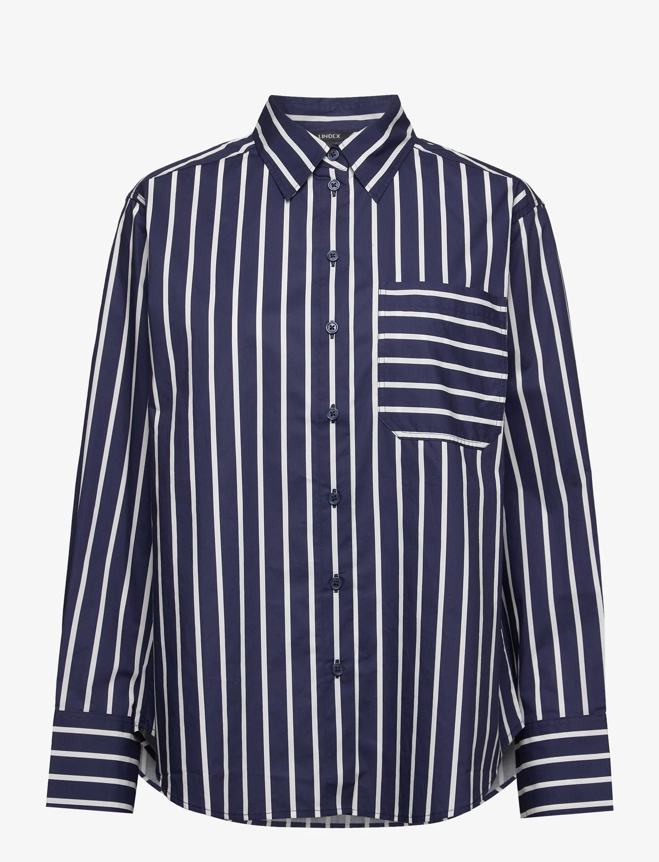 Lindex - Shirt April - pitkähihaiset paidat - dark blue - 0