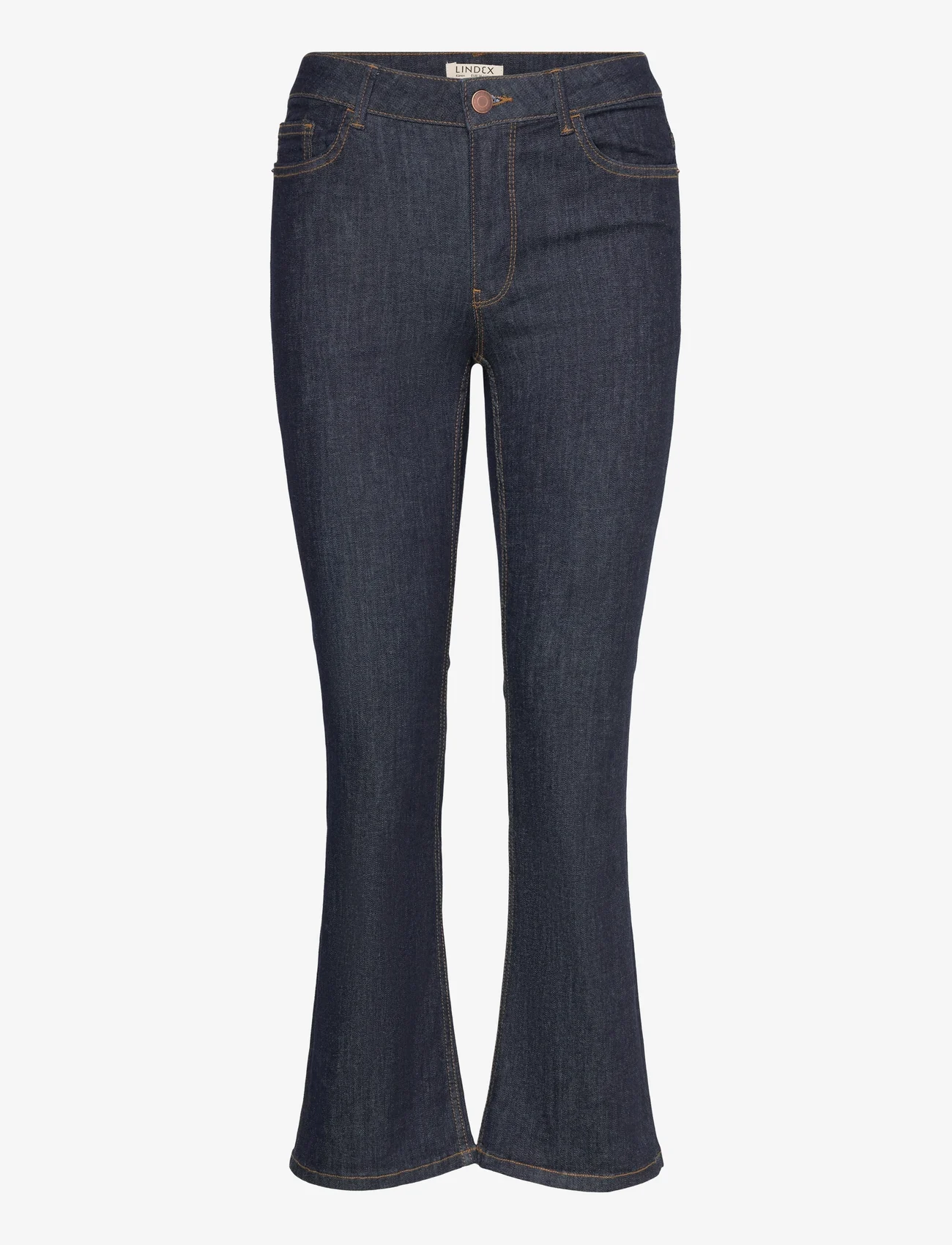 Lindex - Trouser Karen cropped rinse bl - utsvängda jeans - dark denim - 0