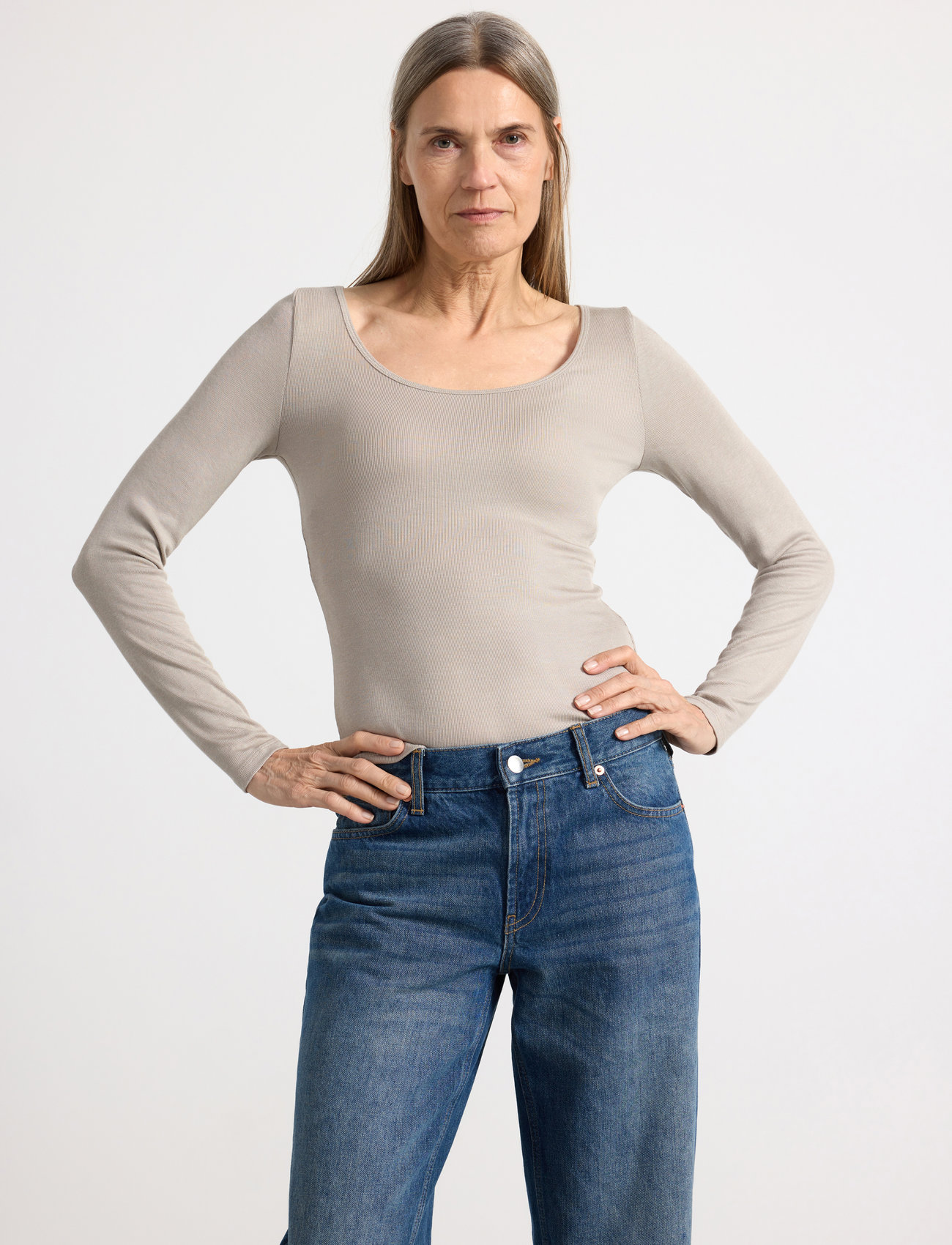 Lindex - Top Julina - lowest prices - light dusty grey - 1