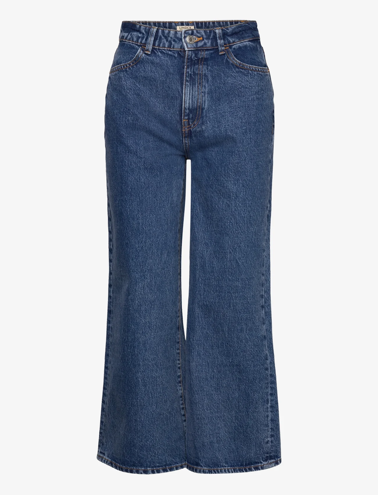 Lindex - Trousers denim Jackie cr retro - džinsa bikses ar platām starām - denim blue - 0