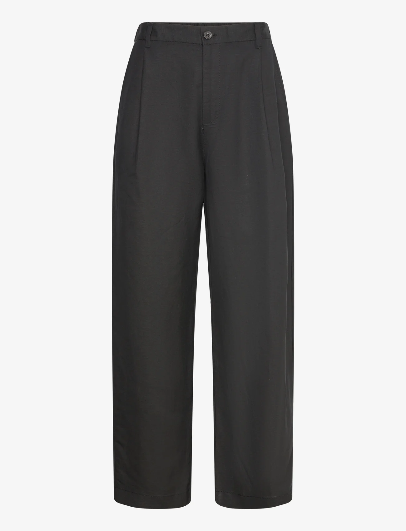 Lindex - Trouser Ragna with pleats - linen trousers - black - 0