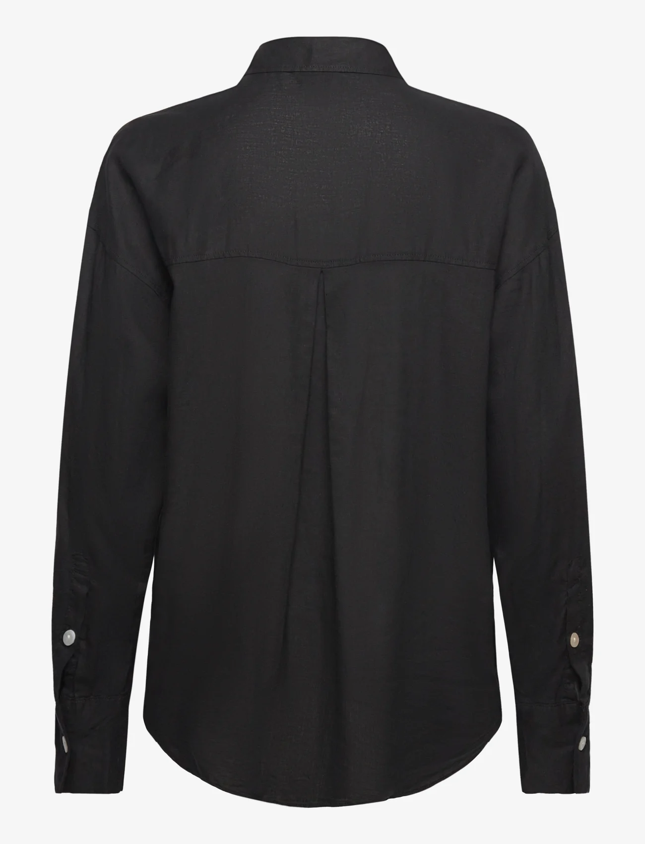 Lindex - Shirt Magda Linen blend - linasest riidest särgid - black - 1