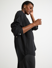 Lindex - Shirt Magda Linen blend - linen shirts - black - 5