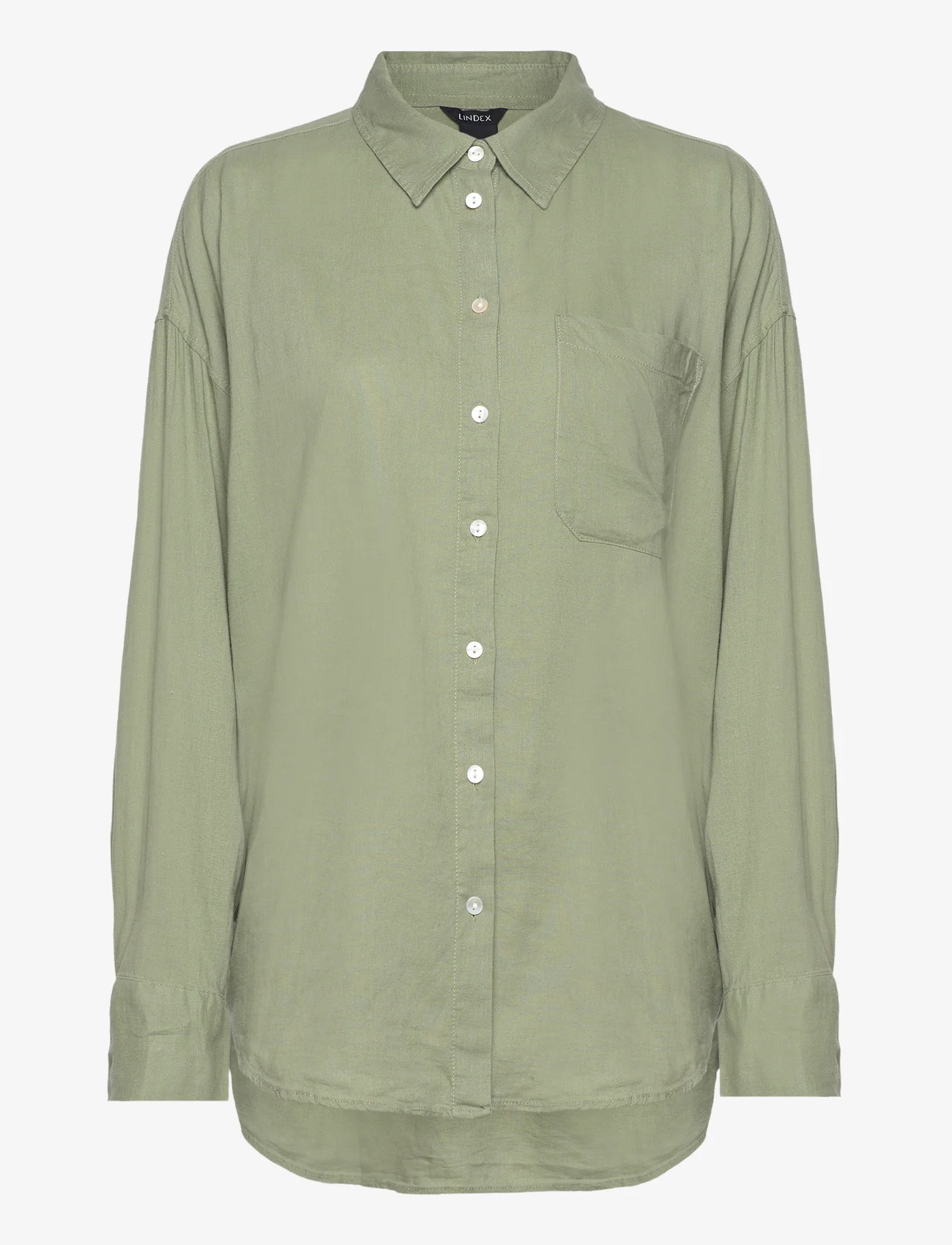 Lindex - Shirt Magda Linen blend - linskjorter - dusty green - 0