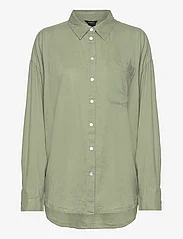 Lindex - Shirt Magda Linen blend - linasest riidest särgid - dusty green - 0