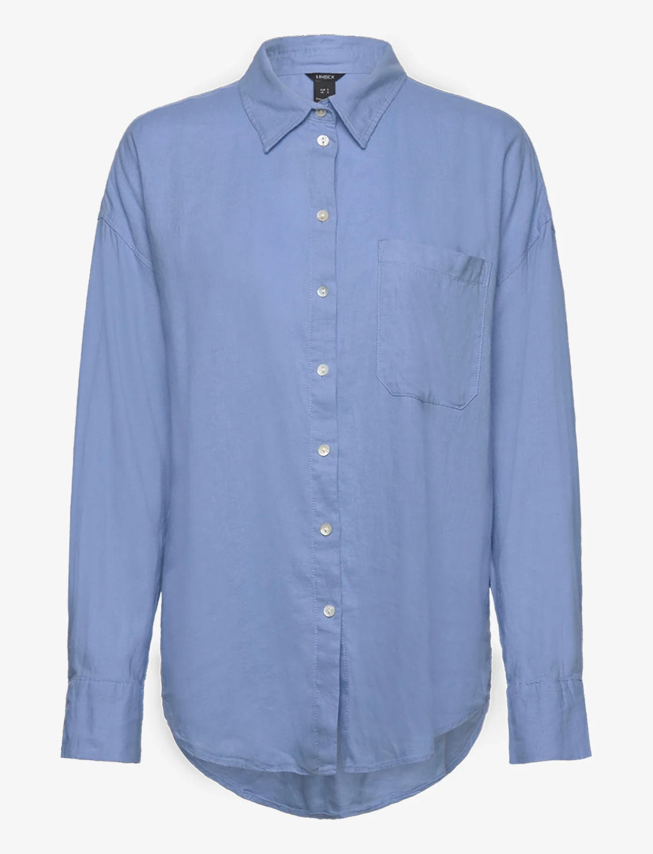 Lindex - Shirt Magda Linen blend - linen shirts - light blue - 0