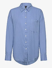 Lindex - Shirt Magda Linen blend - pellavakauluspaidat - light blue - 0