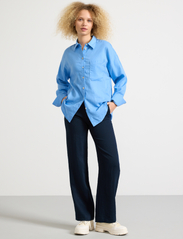 Lindex - Shirt Magda Linen blend - pellavakauluspaidat - light blue - 4
