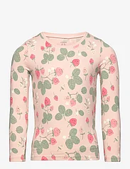 Lindex - Top aop strawberries - long-sleeved t-shirts - light dusty pink - 0